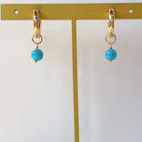 スリーピングビューティーターコイズの一粒ピアスチャーム