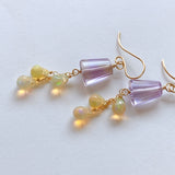 ametrine and opal drop earrings 