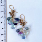 フローライトとアンダリュサイトのピアス