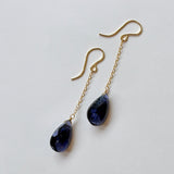 アイオライトのシンプルピアス