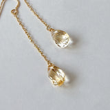 シトリンのシンプルピアス
