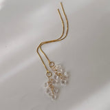 ハーキマークォーツの2wayアメリカンピアス　チャーム仕立て