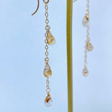 ルチルクォーツの3連ピアス