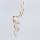 オパールのラウンド&ドロップアメリカンピアス