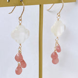 Peruvian rhodochrosite and mother-of-pearl earrings 