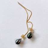 [Exclusively for Mr. N] American earrings with South Sea pearl and natural zircon 