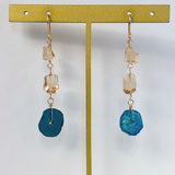 ローマングラスとトパーズピアス