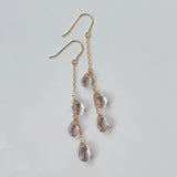 アフガニスタンフローライトのトリプルピアス　ピンク