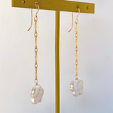 butterfly pearl bar chain earrings 