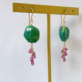 Russian Amazonite and Madagascar Sapphire Earrings Grape 