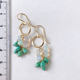 ラウンドカットオパールとソノランターコイズのリングピアス