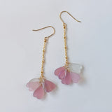 オニキスと水晶、アメトリンのフリンジピアス