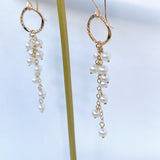 淡水パールのリングロングピアス