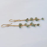 モルダバイトのバーチェーンピアス