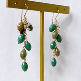 ソノランターコイズとアコヤケシパールのしゃらしゃらピアス