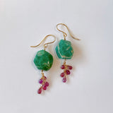 Russian Amazonite and Madagascar Sapphire Earrings Grape 