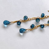 ロンドンブルートパーズのシャンデリアロングピアス