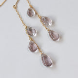 アフガニスタンフローライトのトリプルピアス　ピンク