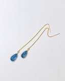 コンケーブカットロンドンブルートパーズの一粒アメリカンピアス