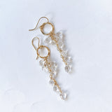 両剣水晶のリングロングピアス