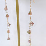 バイカラートルマリンのロングピアス