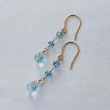 アクアマリンのコンパクトピアス