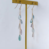 アフガニスタンフローライトの5連ピアス