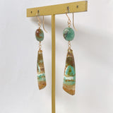 【訳あり】オパライズドウッドとブルーオパールのピアス1-20