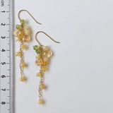 イエローオパールとシトリンとペリドットのミモザピアス