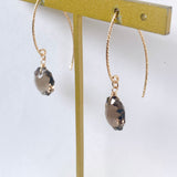 スモーキークォーツの一粒ピアス