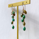 ソノランターコイズとアコヤケシパールのしゃらしゃらピアス