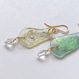 【saori様専用】ローマングラスとハーキマーのピアス