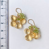 シトリンとペリドットのふさふさピアス