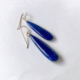 大きなラピスラズリの一粒ピアス