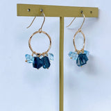 ブルートパーズのリングピアス