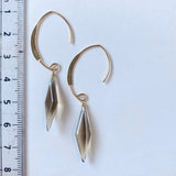 ロゼンジステップカットシトリンの一粒ピアスA