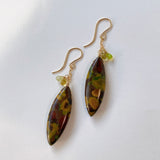 fruit jasper and sapphire earrings