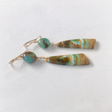 【訳あり】オパライズドウッドとブルーオパールのピアス1-20