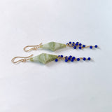 グリーンジャスパーとラピスラズリのピアス