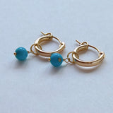 スリーピングビューティーターコイズの一粒ピアスチャーム