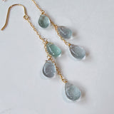 アフガニスタンフローライトのトリプルピアス　グリーン