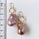 Oyster baroque pearl ring earrings