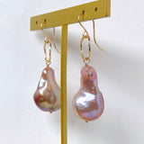 Oyster baroque pearl ring earrings