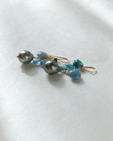 South sea pearl blue bouquet earrings 