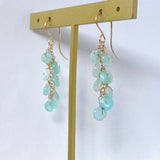 ペルーブルーオパールのしゃらしゃらピアス