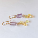 ametrine and opal drop earrings 