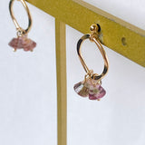 バイカラートルマリンのスタッドリングピアス