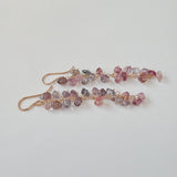 スピネルのフリンジロングピアス