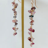 スピネルのフリンジロングピアス