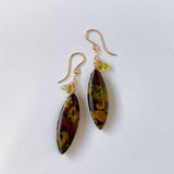 fruit jasper and sapphire earrings